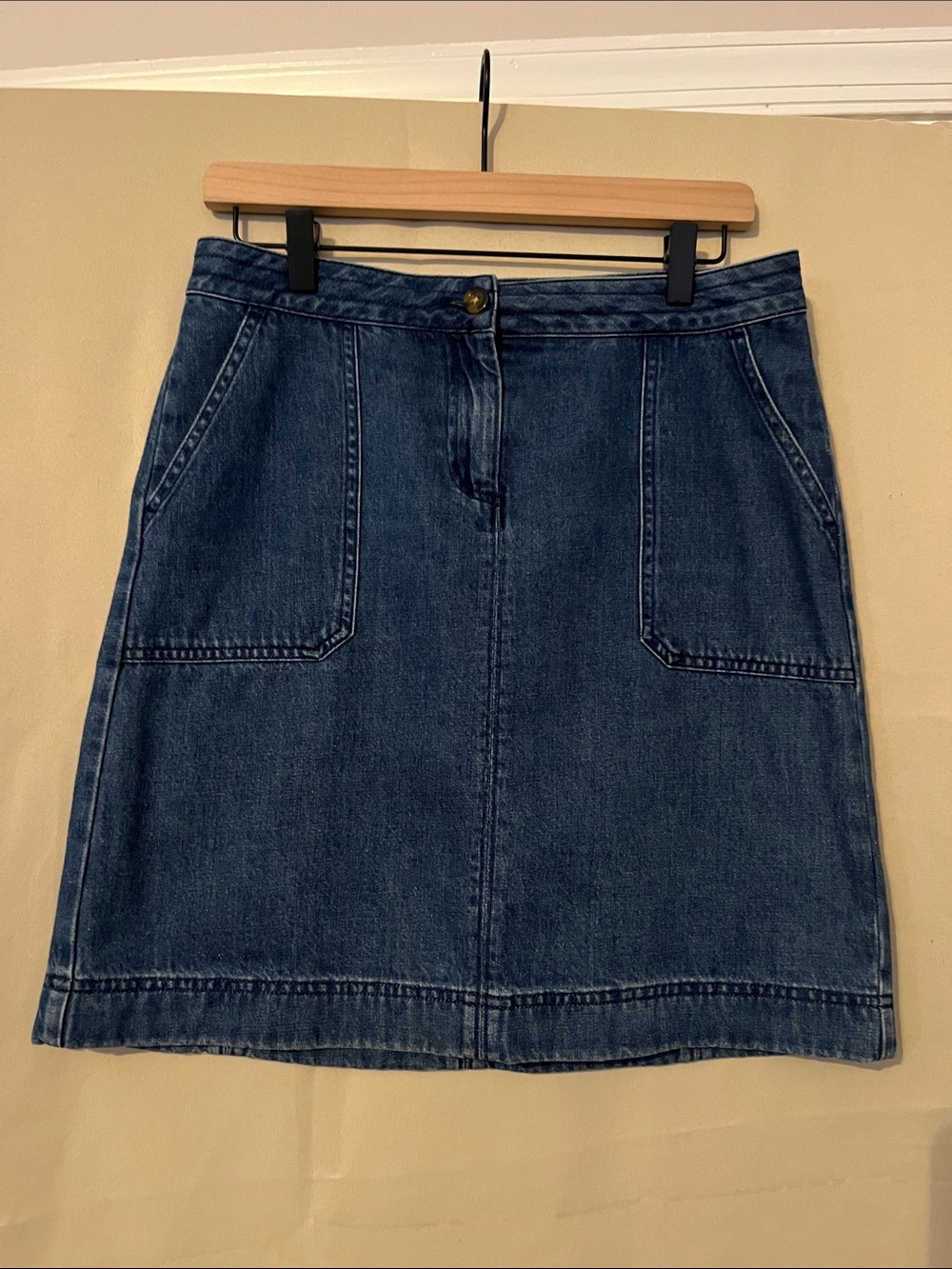 Boden Denim Mini Skirt with Front Pockets - Women